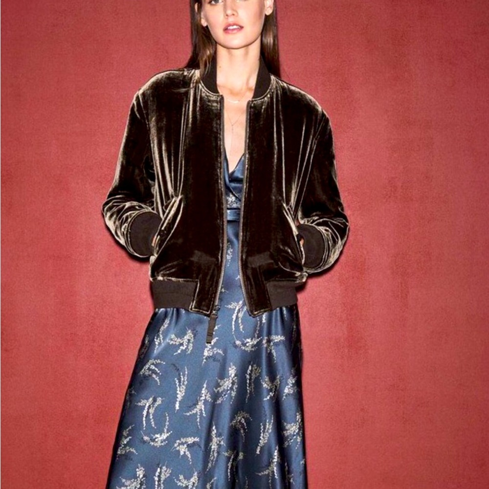 Vince bomber style luxury velvet jacket